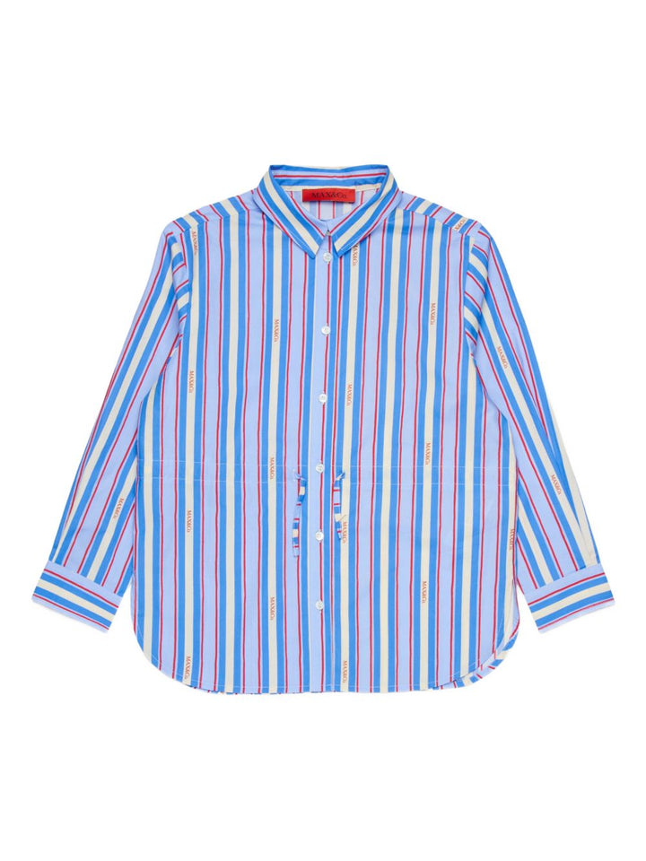 Camicia a righe maniche lunghe e bottoni