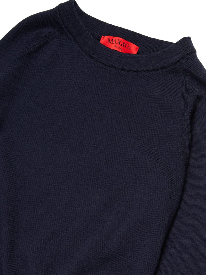 Maglia girocollo in tessuto e logo