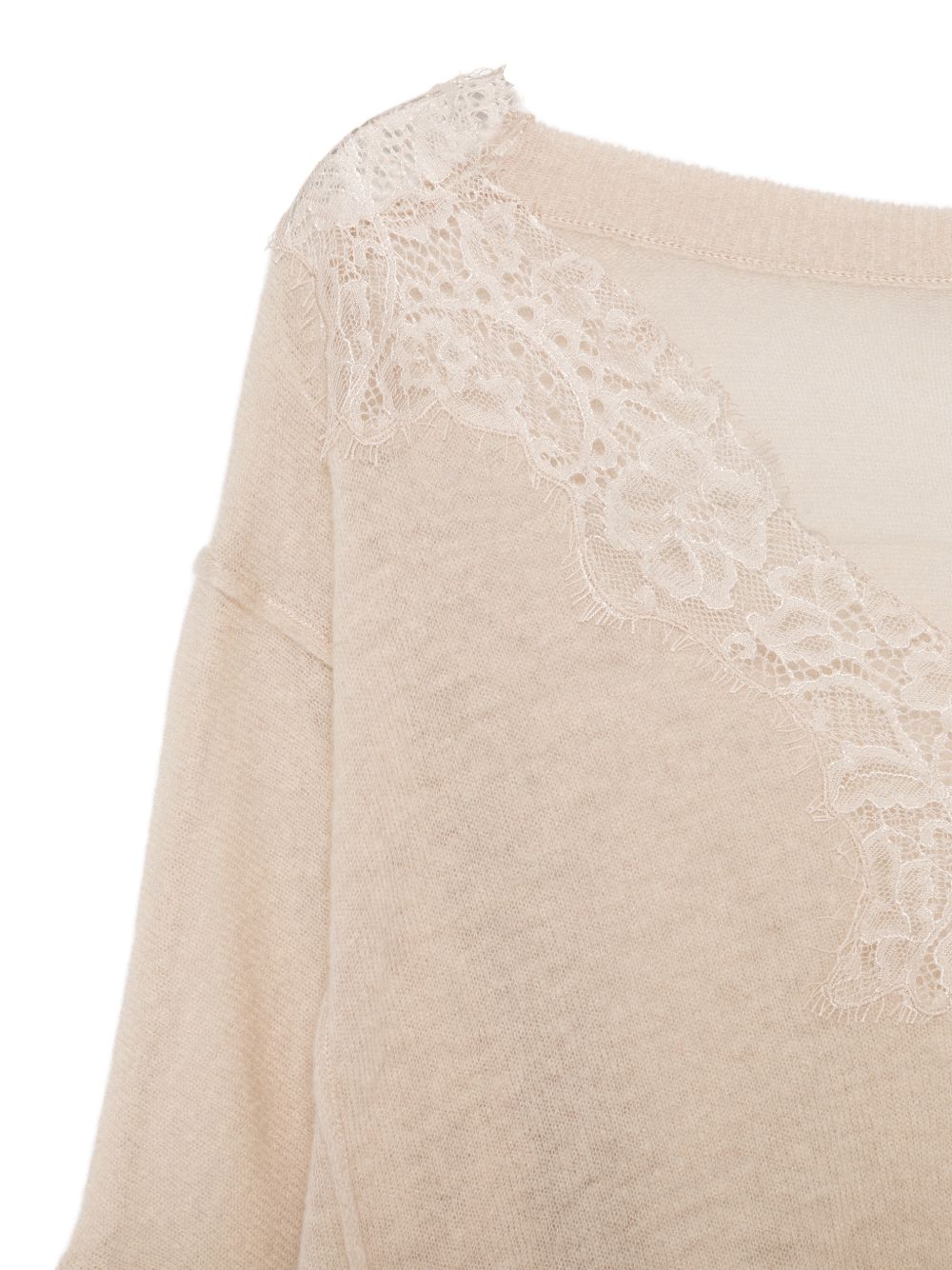 Maglione "Aera" con scollo a V e dettagli in pizzo