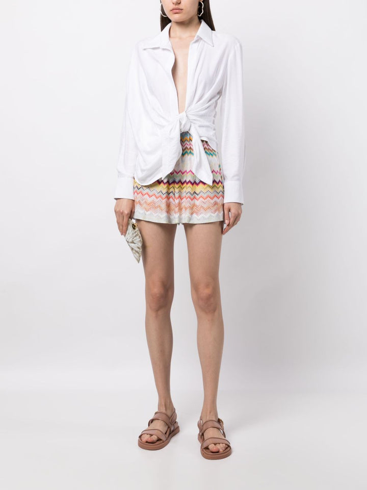 Shorts con motivo a zigzag