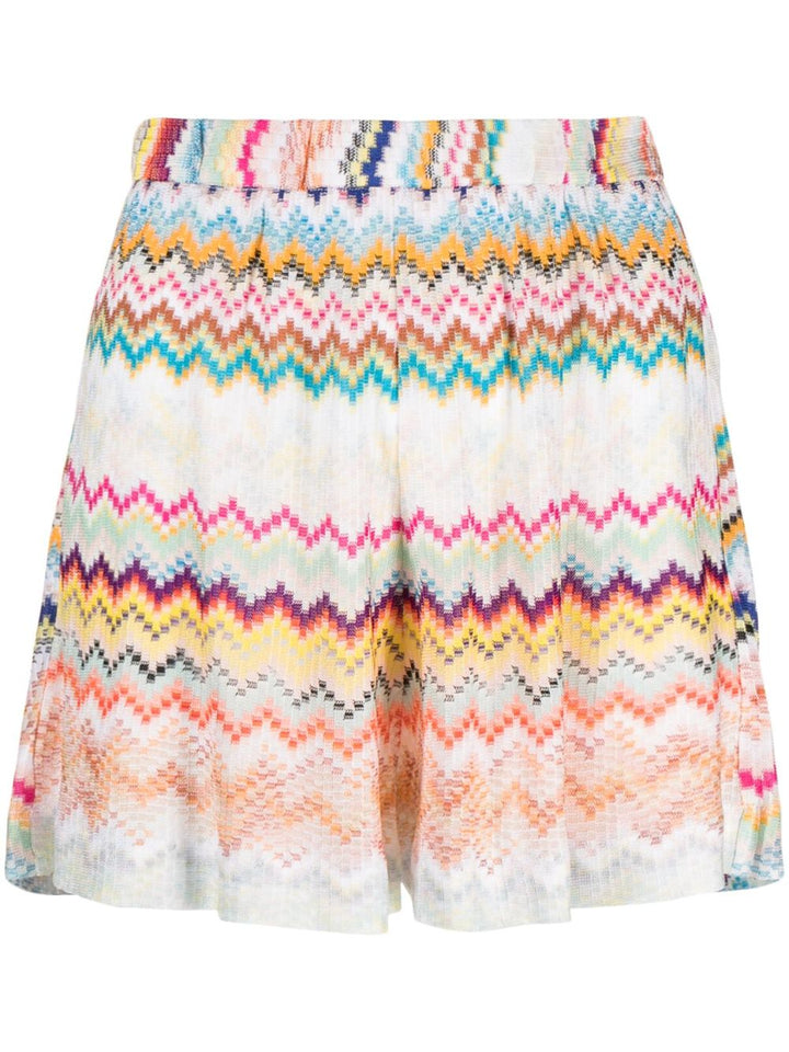 Shorts con motivo a zigzag
