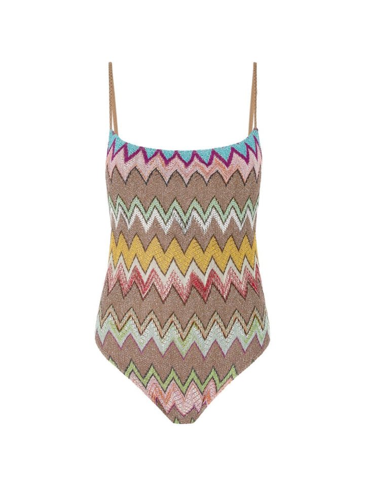 Costume intero con motivo a zigzag