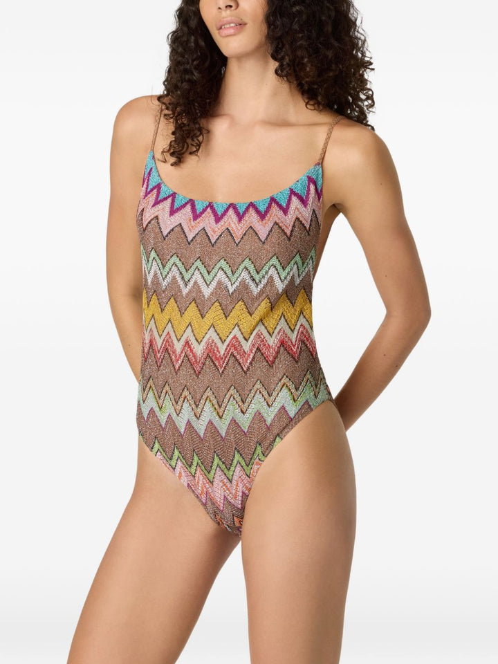 Costume intero con motivo a zigzag