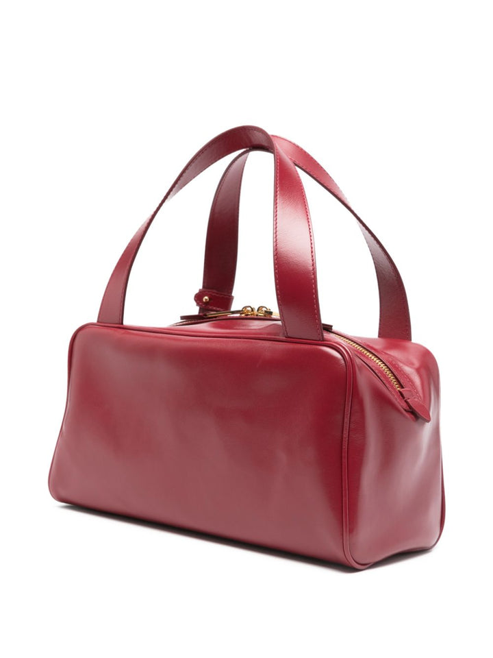 Borsa a spalla in pelle con zip