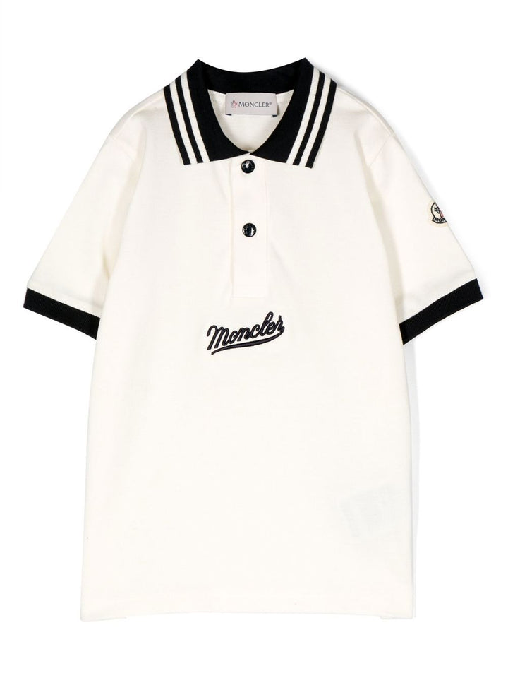 polo a maniche corte con logo ricamato