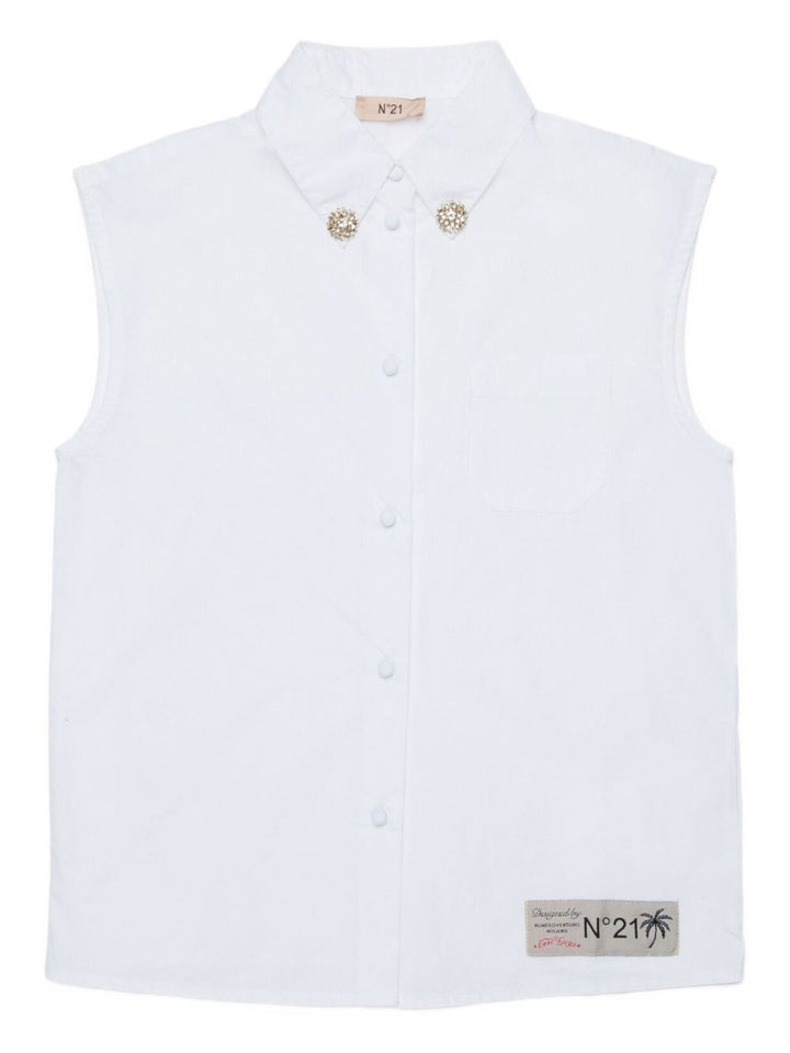 Camicia smanicata con decorazione