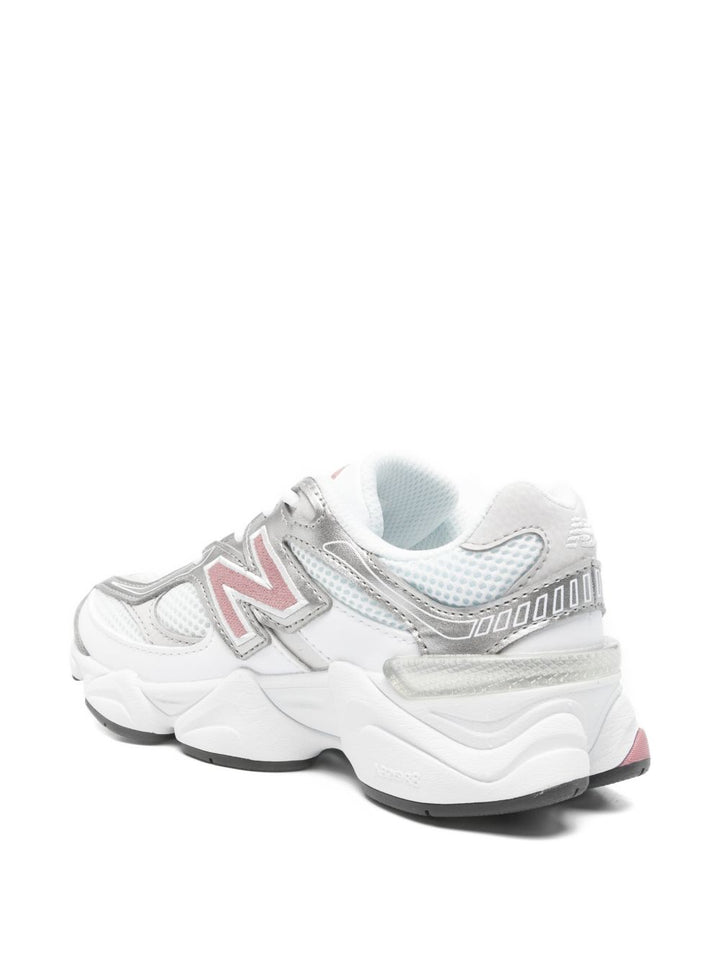 New Balance 9060 sneakers kids bianco con logo rosa
