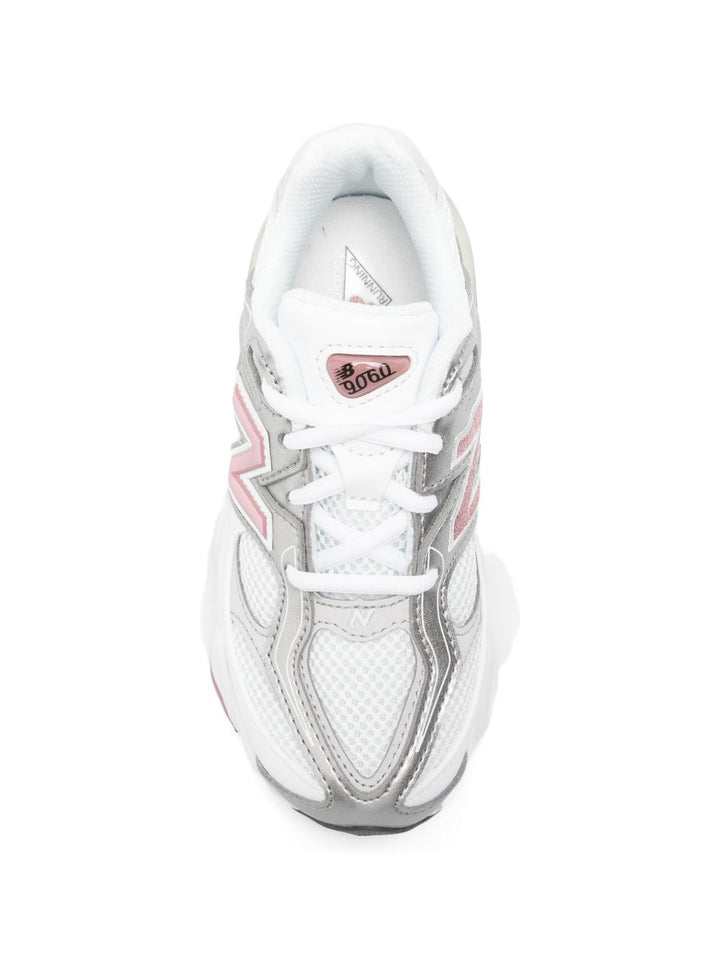 New Balance 9060 sneakers kids bianco con logo rosa