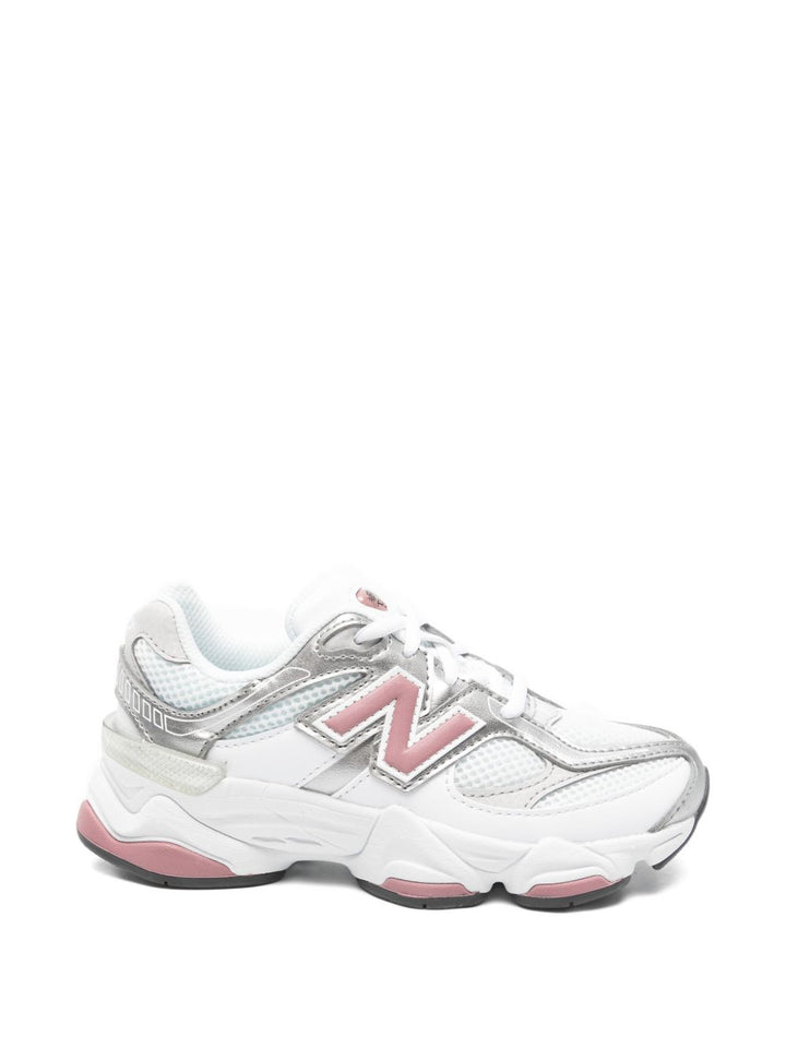 New Balance 9060 sneakers kids bianco con logo rosa