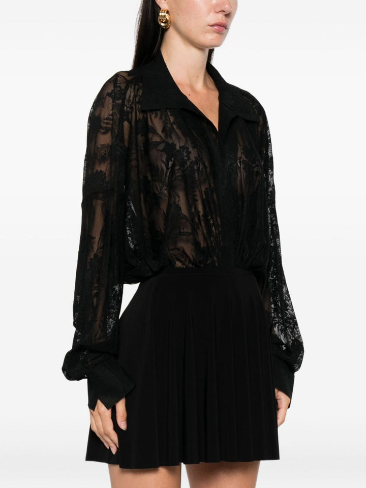 Norma Kamali Body in pizzo floreale nero