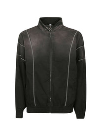 giacca con zip e profili a contrasto