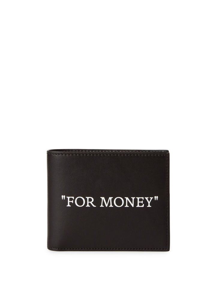 Off-White Portafoglio bi-fold "For Money"