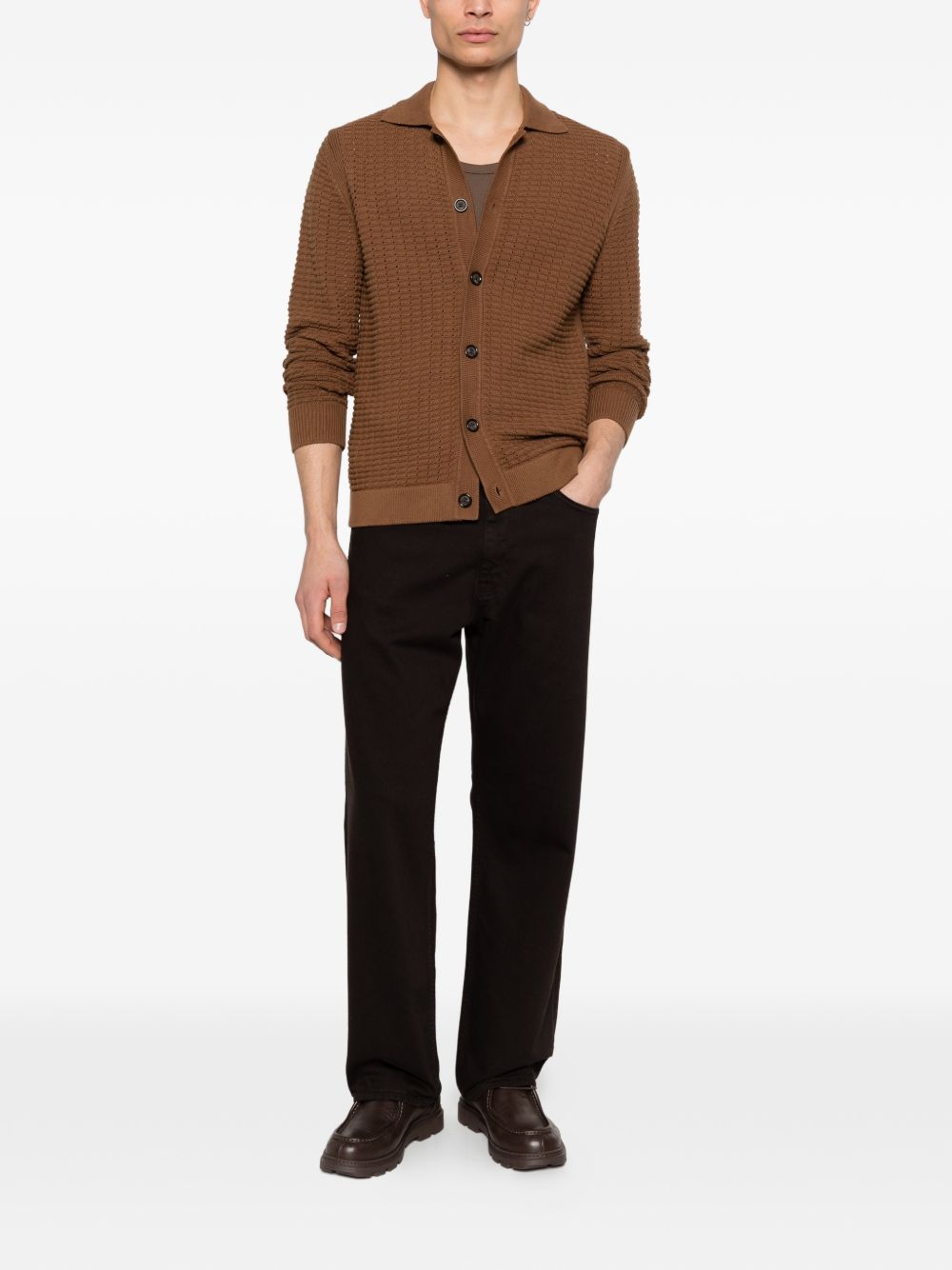 Cardigan lavorato a maglia con bottoni