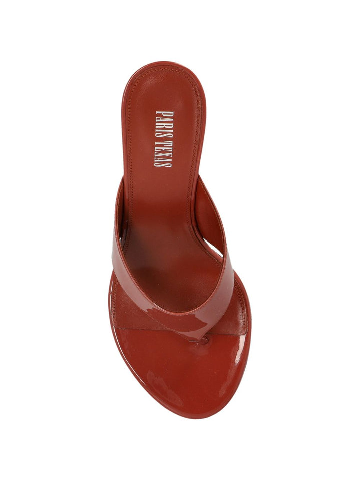 Sandali "Lidia" in pelle verniciata rosa del deserto