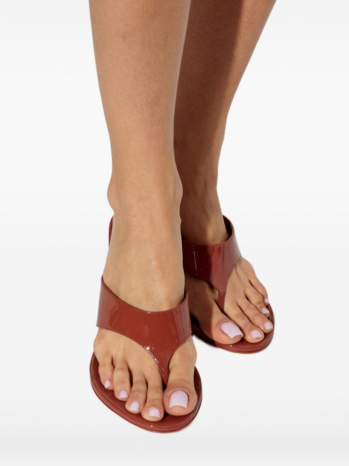 Sandali "Lidia" in pelle verniciata rosa del deserto