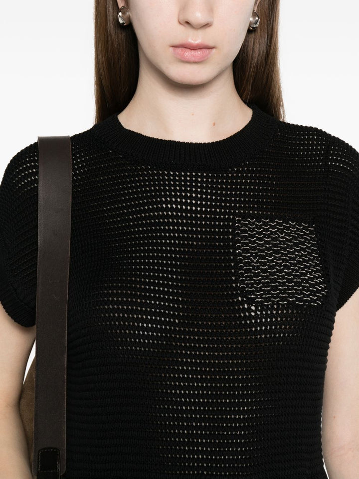 Abito midi con pannelli in maglia