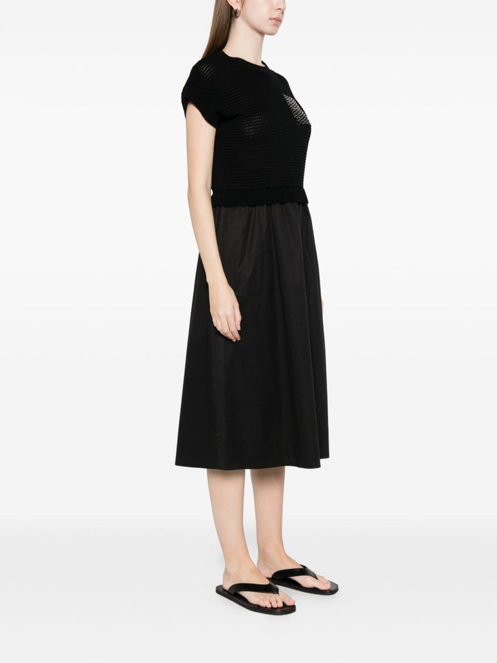 Abito midi con pannelli in maglia