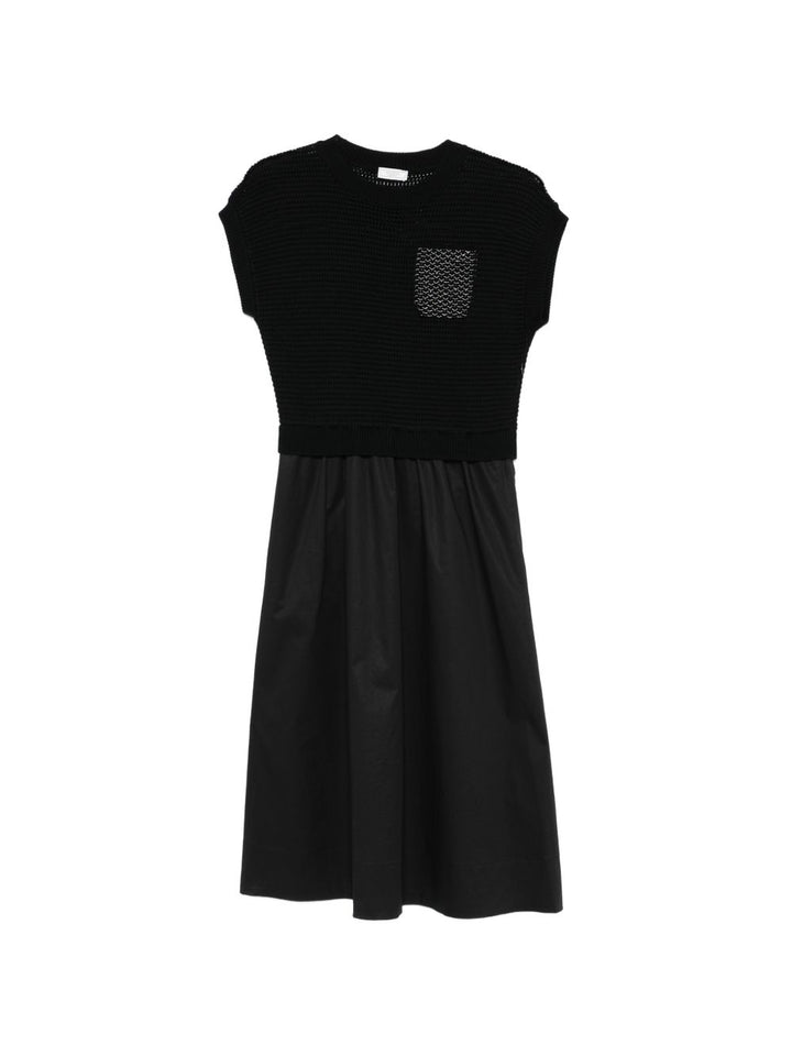 Abito midi con pannelli in maglia