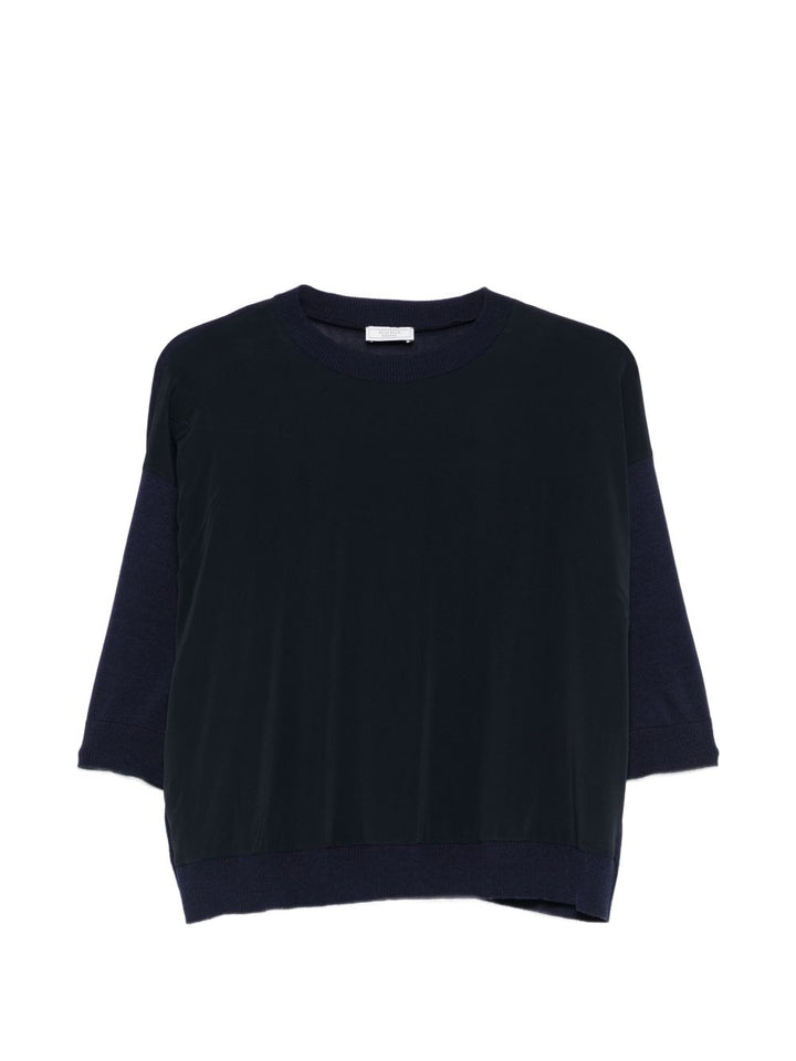 top in maglia a pannelli