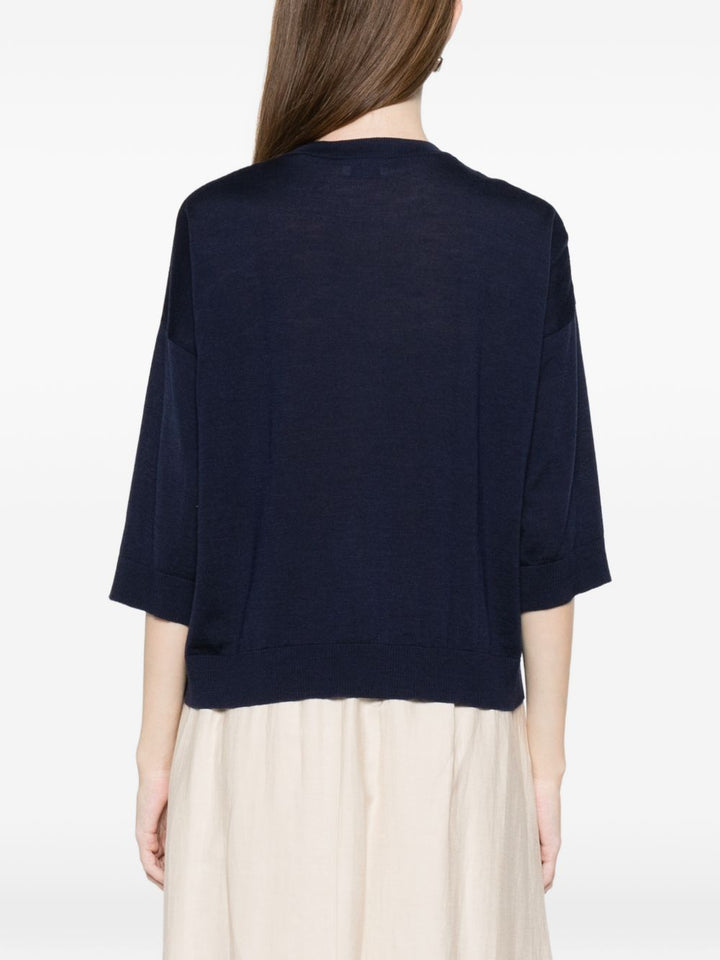 top in maglia a pannelli
