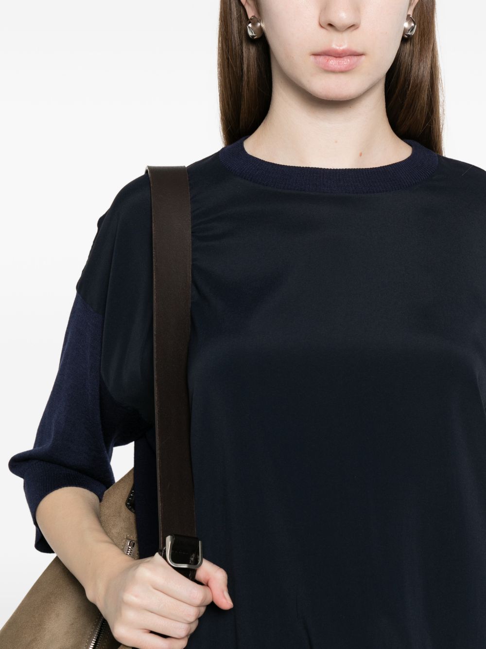 top in maglia a pannelli