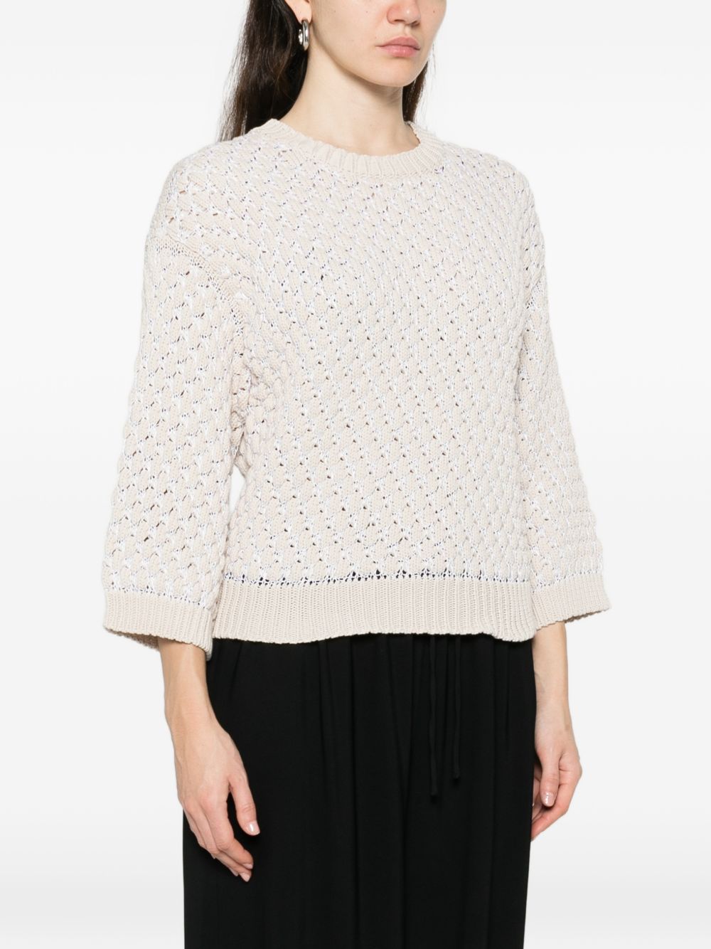 maglione a maglia aperta