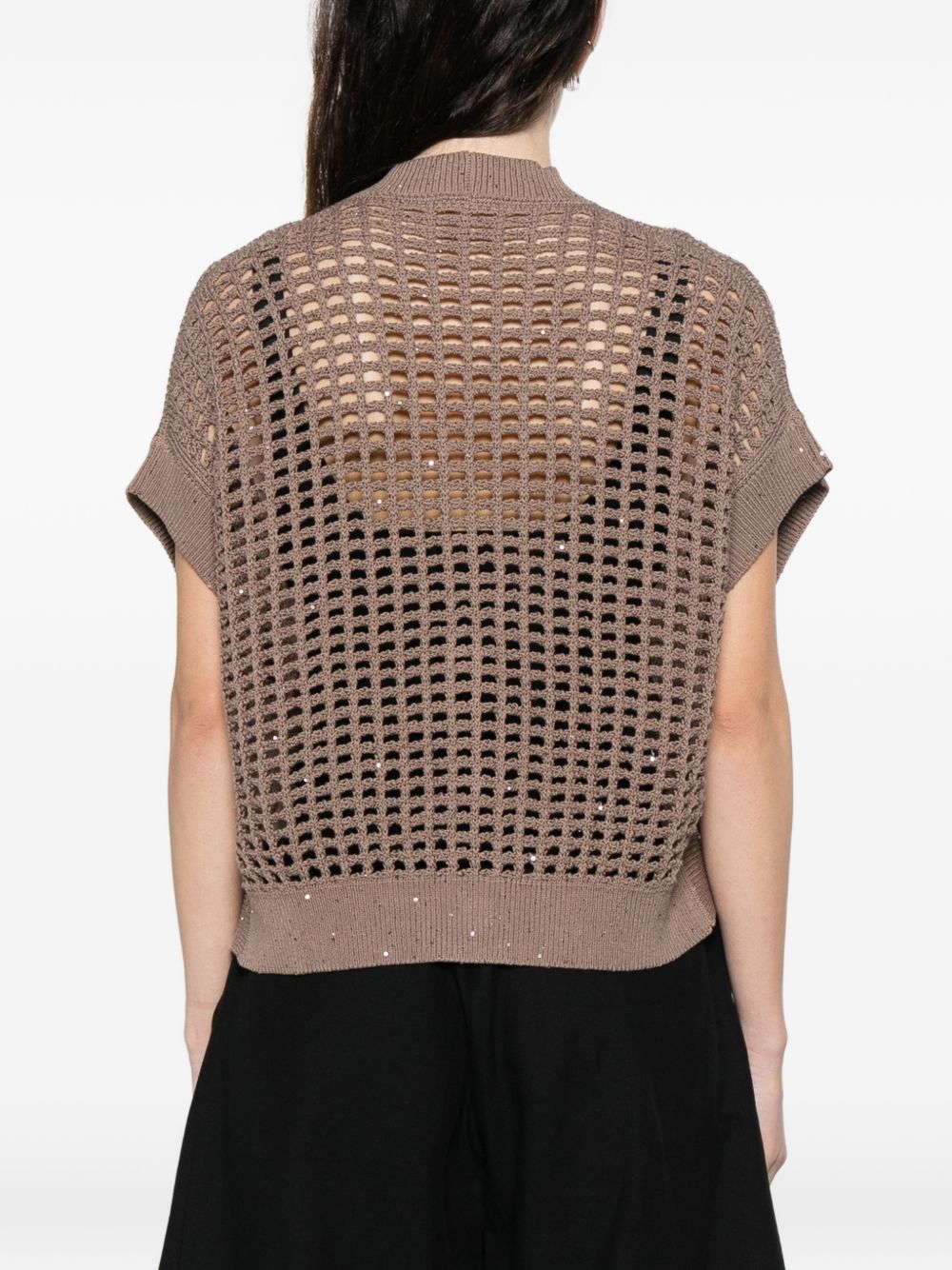 Cardigan traforato con scollo a V