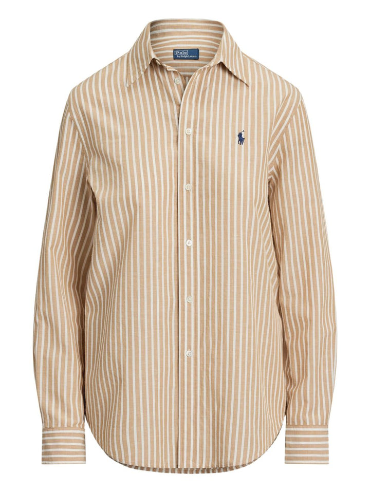 Camicia a maniche lunghe con bottoni e righe