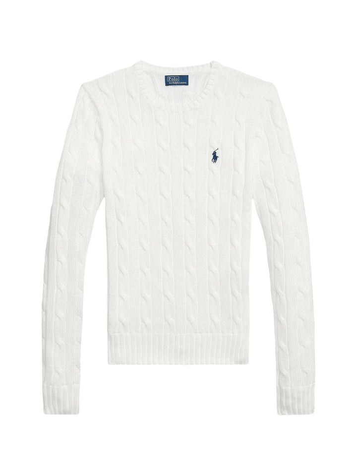 maglione girocollo a trecce
