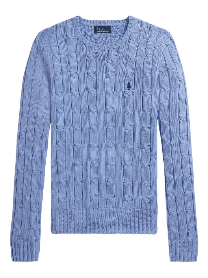 maglione girocollo a trecce