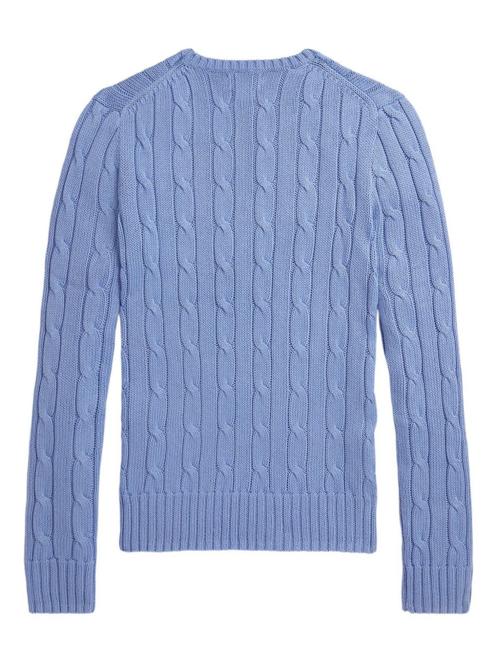 maglione girocollo a trecce