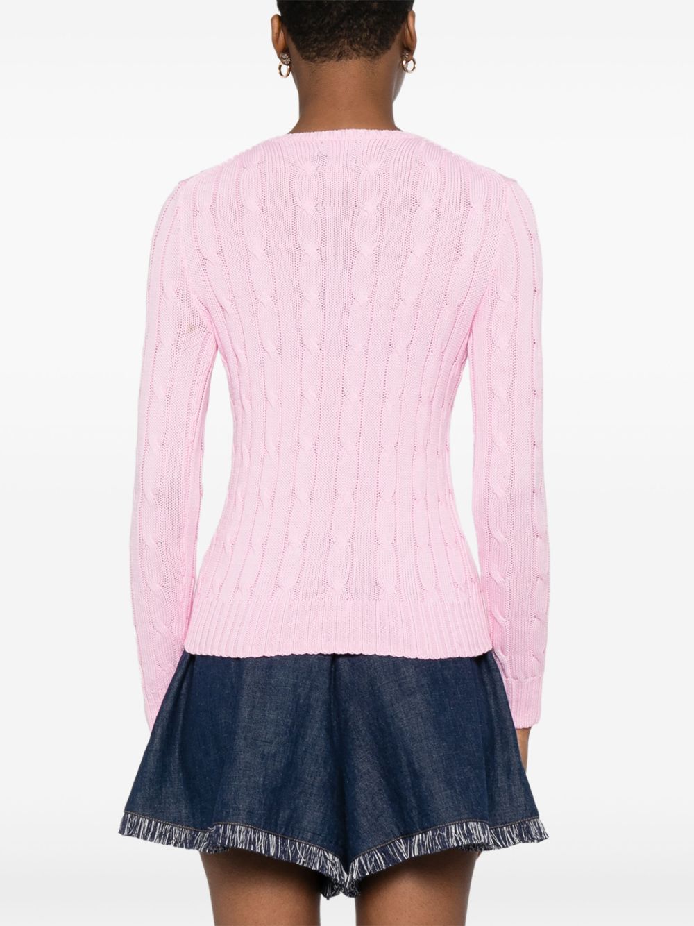 Maglione con logo rosa cipria
