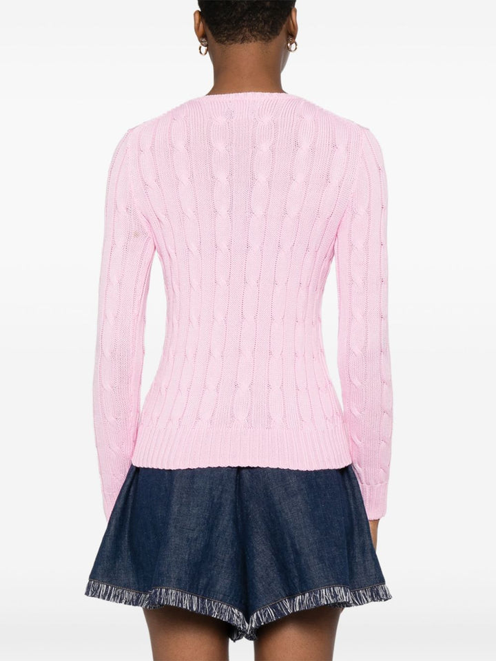 Maglione con logo rosa cipria