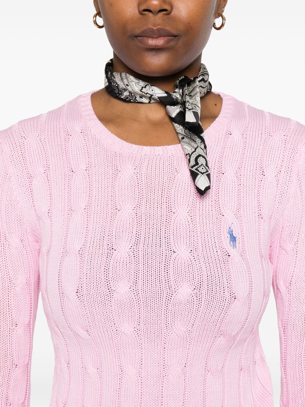 Maglione con logo rosa cipria
