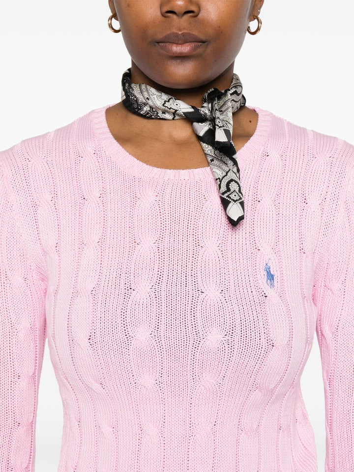 Maglione con logo rosa cipria
