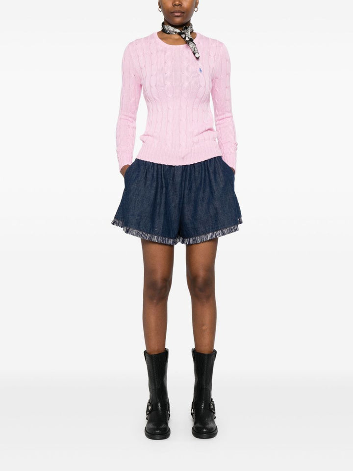 Maglione con logo rosa cipria