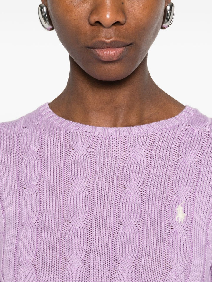 Maglione girocollo a trecce