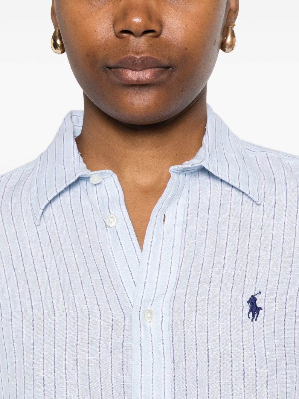 Camicia a righe a maniche lunghe