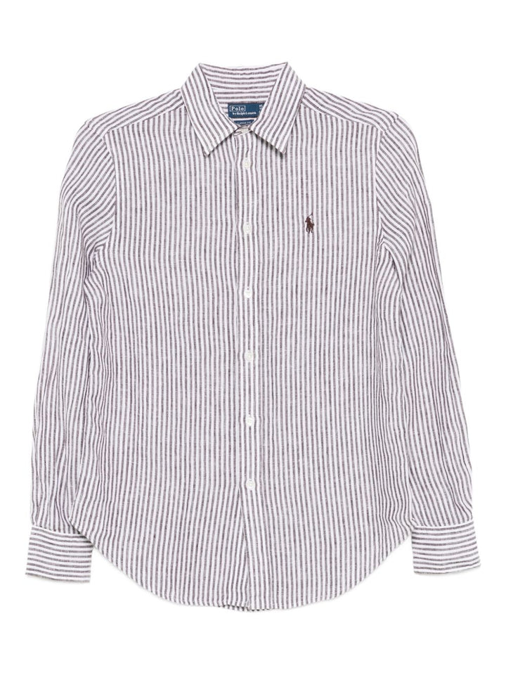 Camicia a maniche lunghe con bottoni e righe