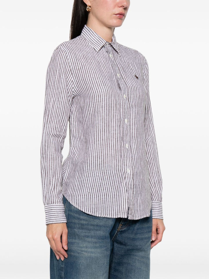 Camicia a maniche lunghe con bottoni e righe
