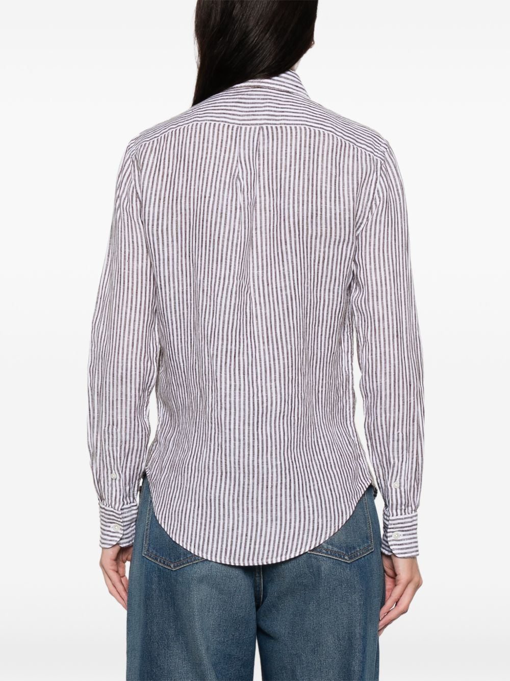 Camicia a maniche lunghe con bottoni e righe