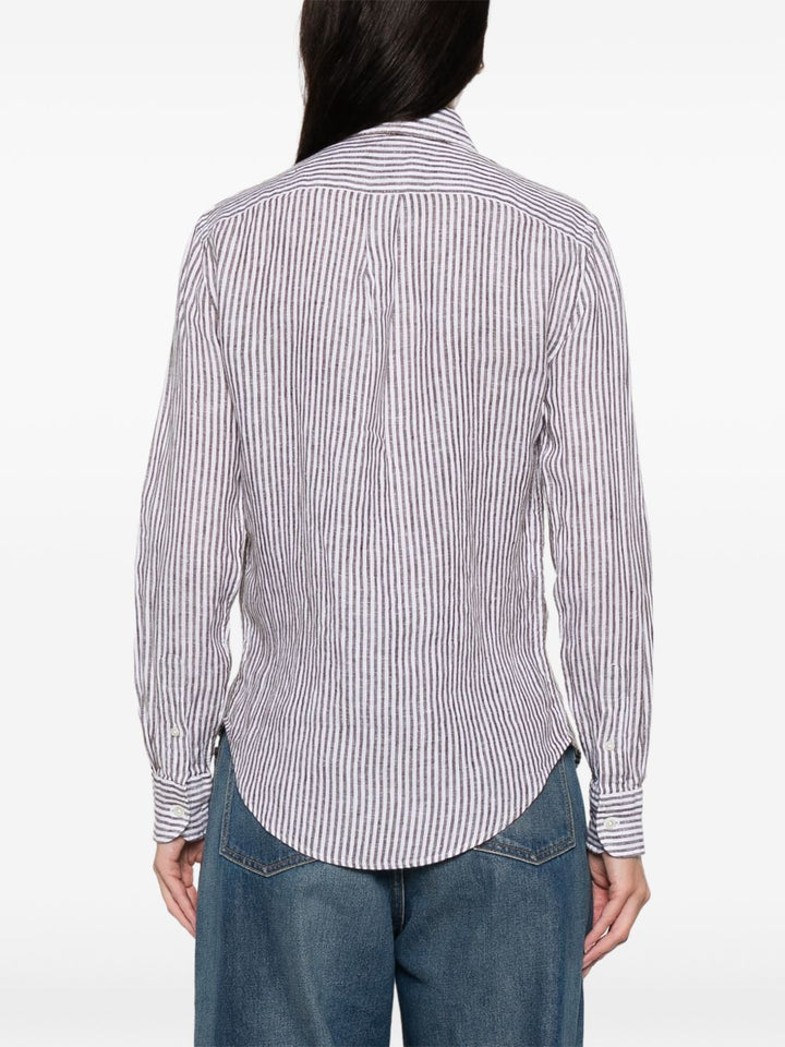 Camicia a maniche lunghe con bottoni e righe