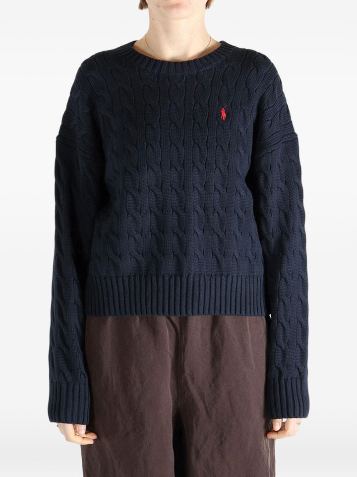 Maglione con lavorazione intrecciata