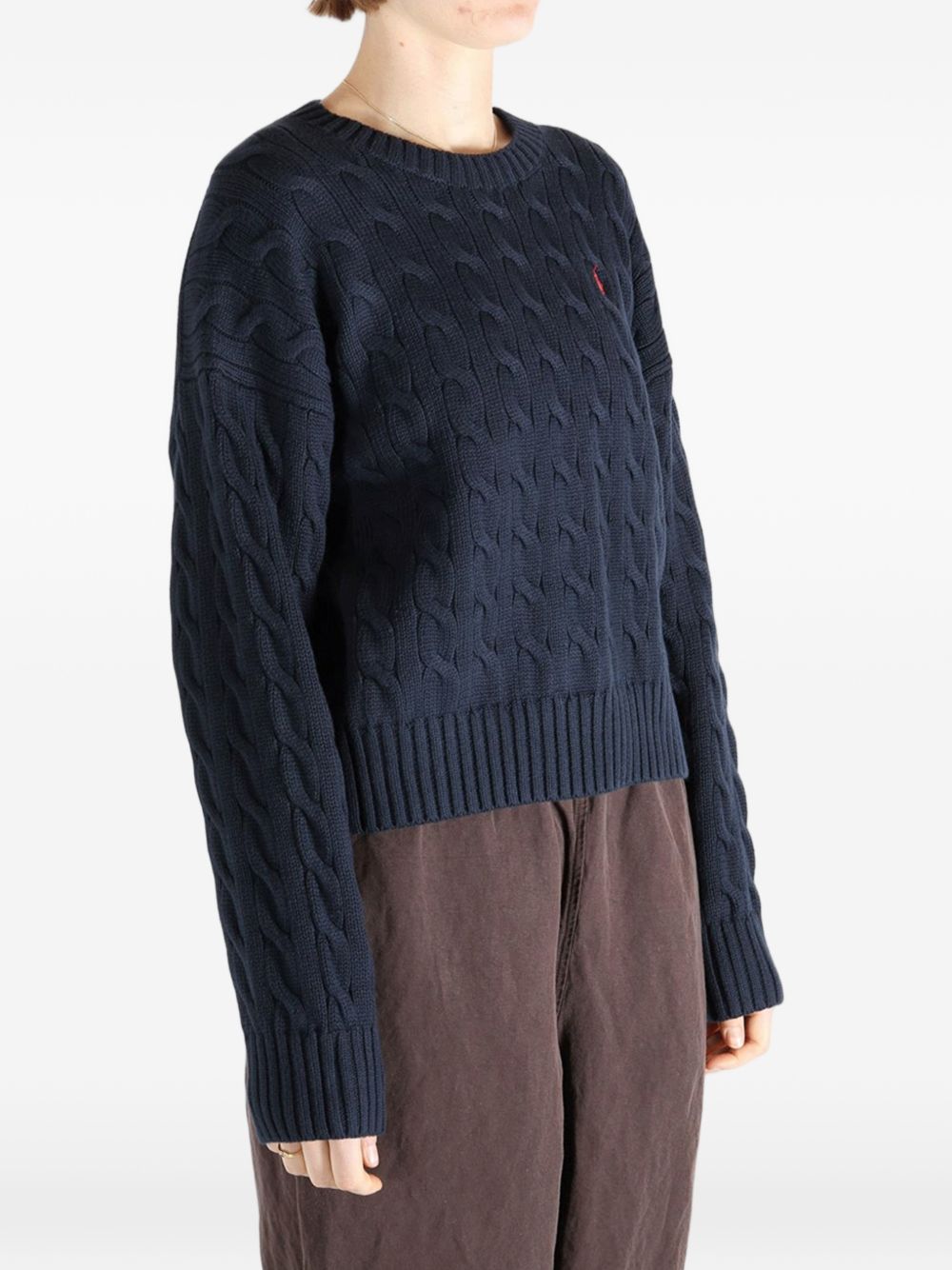 Maglione con lavorazione intrecciata