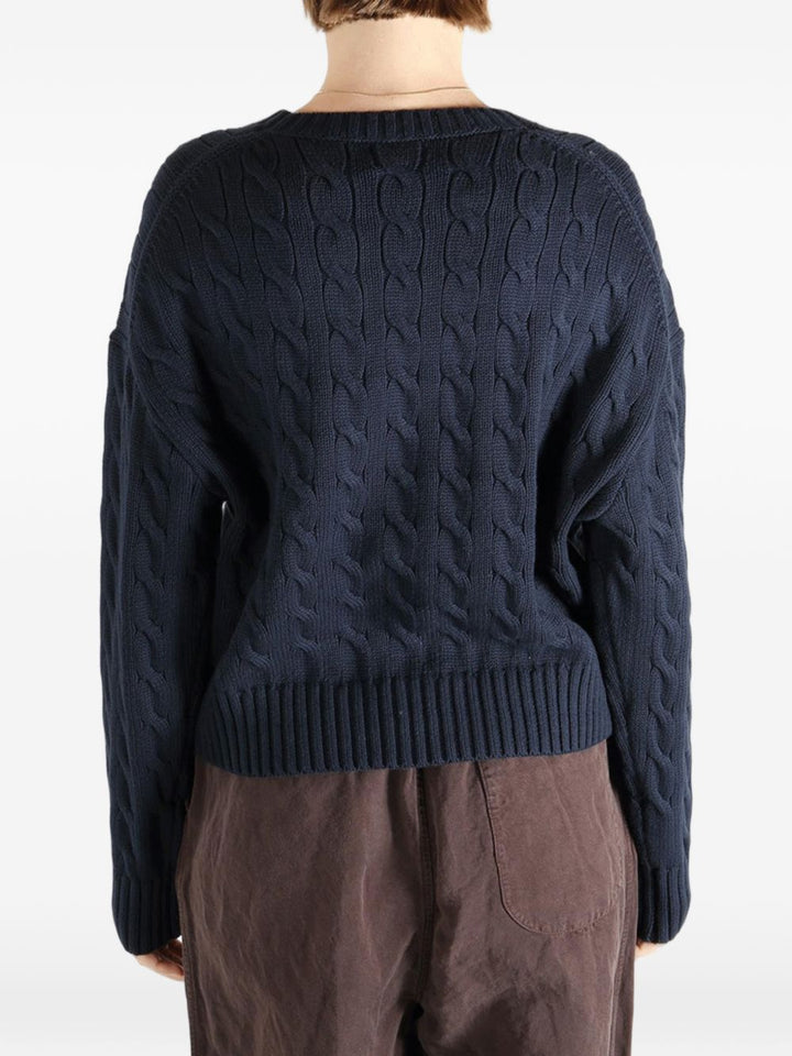 Maglione con lavorazione intrecciata