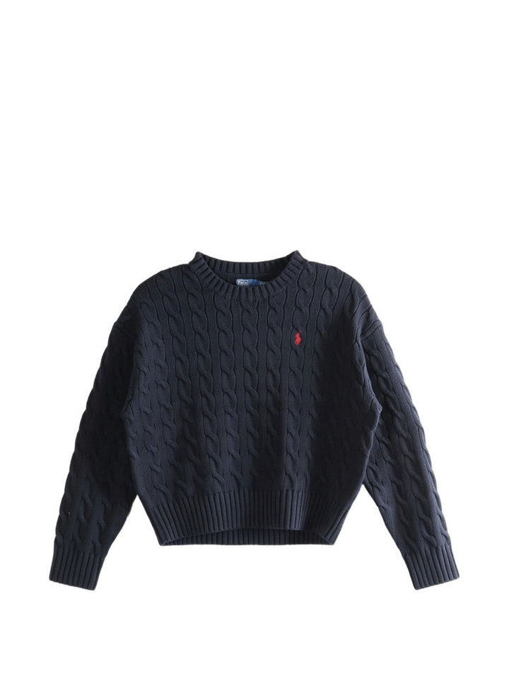 Maglione con lavorazione intrecciata