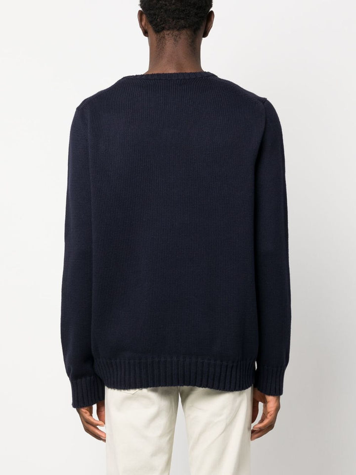 maglione girocollo con bandiera