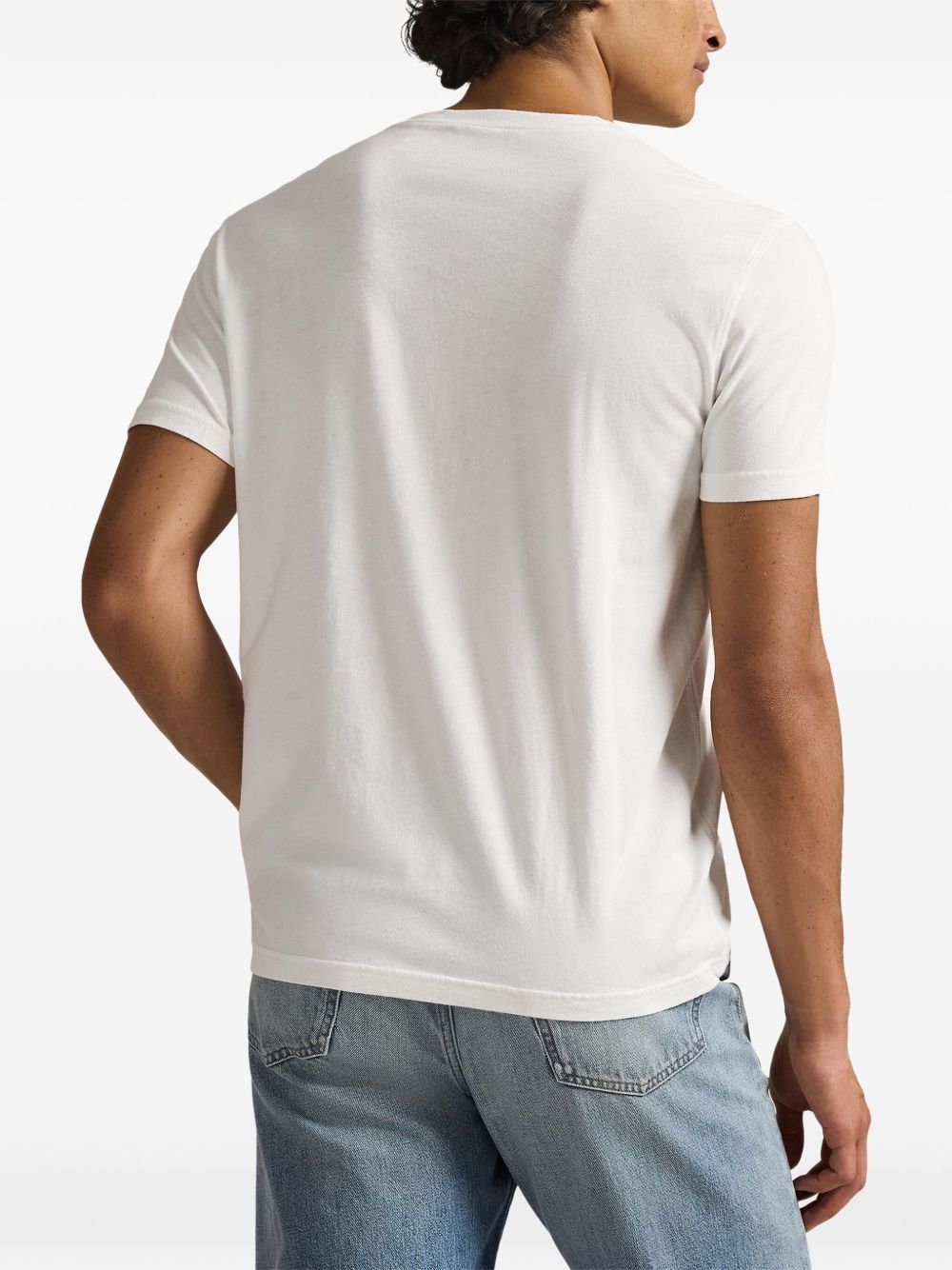 Maglia Serafino di cotone mezza manica con bottoni e logo