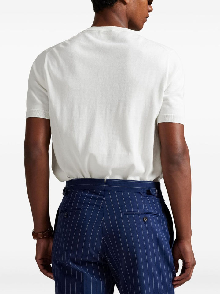 Maglia in cotone girocollo, mezza manica e logo
