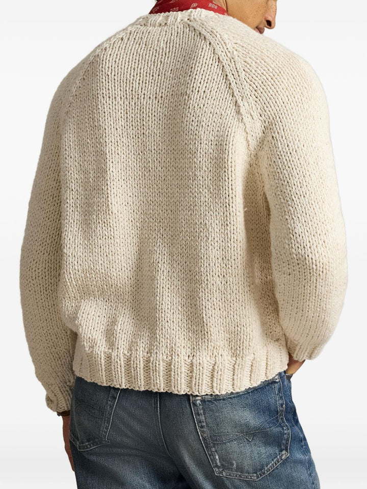 Maglione a maglia grossa con intarsio a bandiera